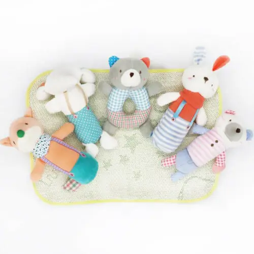 HOT Soft Sound Animal Handbells plush Squeeze Rattle For Newborn Baby Toys Hand Bell Gift Rattles &amp Mobiles | Игрушки и хобби