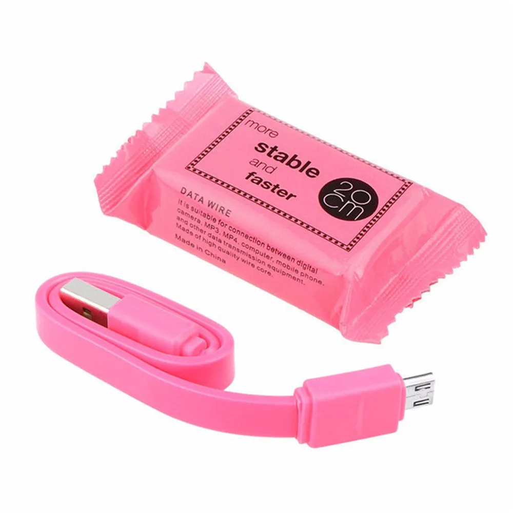 Кабели для передачи данных CARPRIE 20 см короткий плоский зарядный шнур MICRO USB кабель