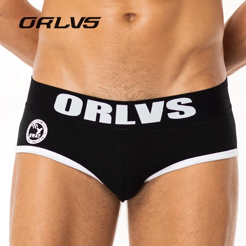 Мужское хлопковое нижнее белье ORLVS черные быстросохнущие дышащие трусы в сетку с