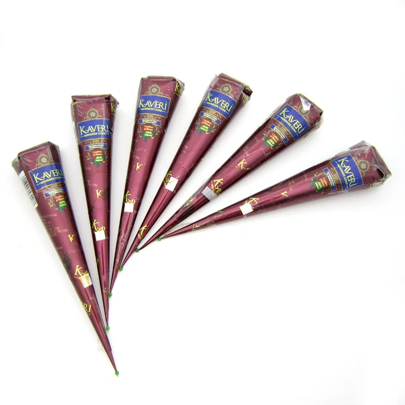 6 шт. натуральная коричневая индийская Хна тату паста конусы татуировки хной