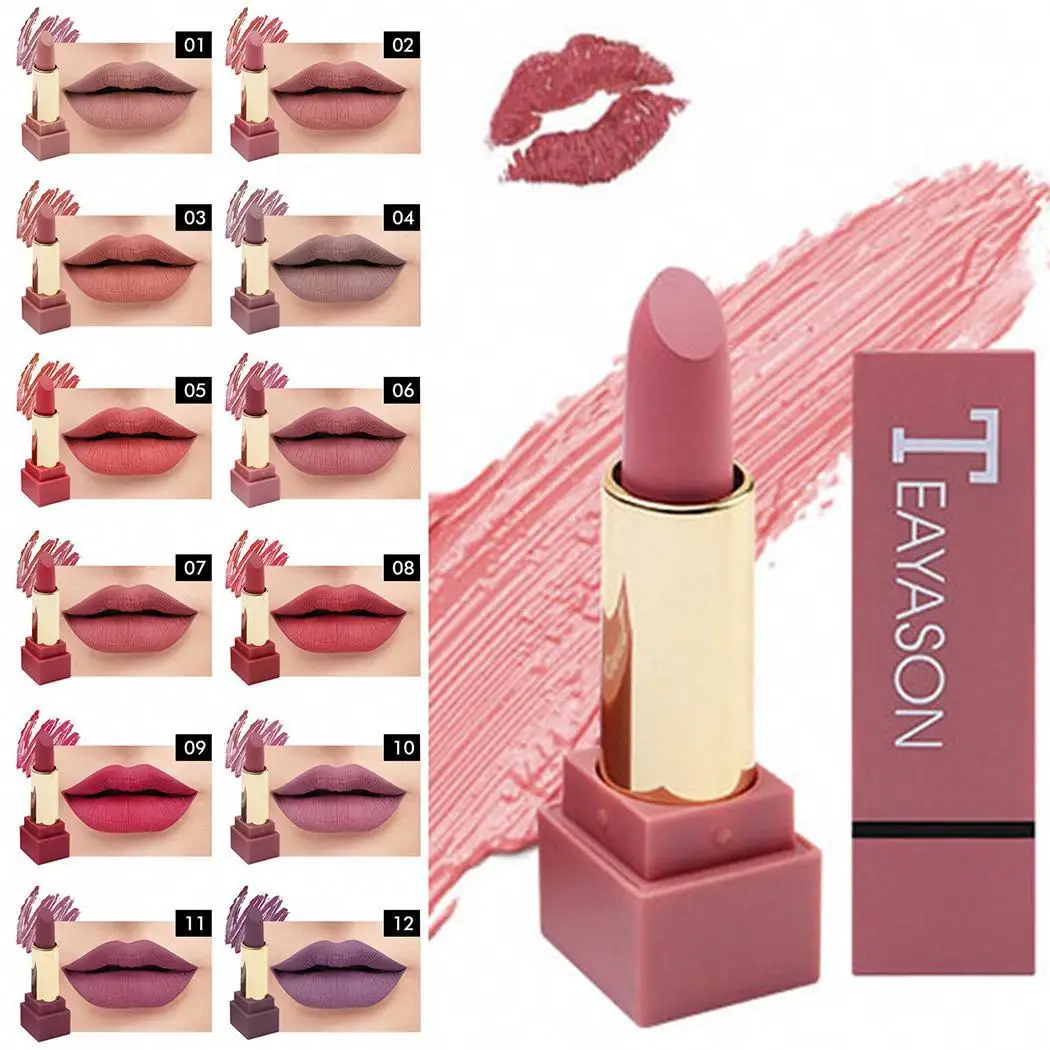 New Makeup Cosmetic Matte Long Lasting Waterproof Color 1-Color 12 Soft Lip Cream Lipstick Gloss |