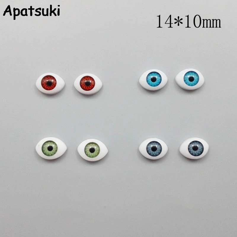 14x10mm 4pairs mix 4 пары 12*8 мм DIY глаза для BJD куклы шарнирные куклы Замена Глазные яблоки DIY аксессуары для 11," Кукольный домик детская игрушка - Цвет: 14x10mm 4pairs mix
