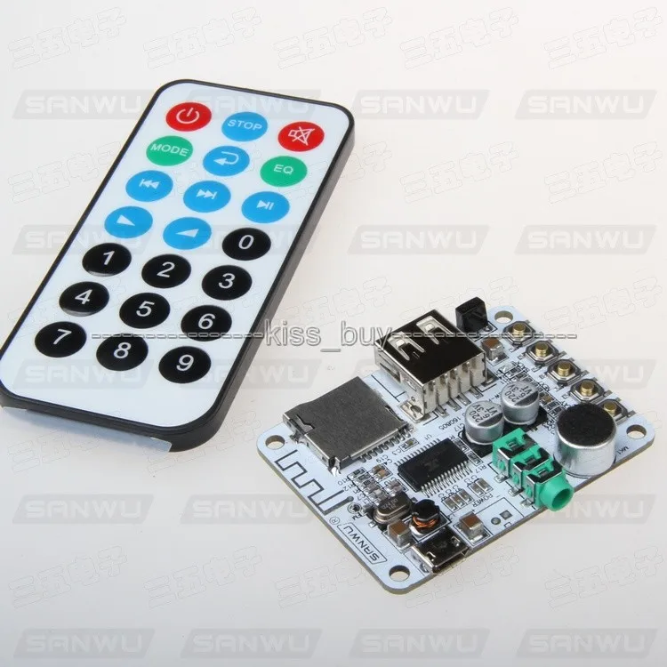 Пульт дистанционного управления Bluetooth аудио приемник микрофон усилитель USB TF FM MP3