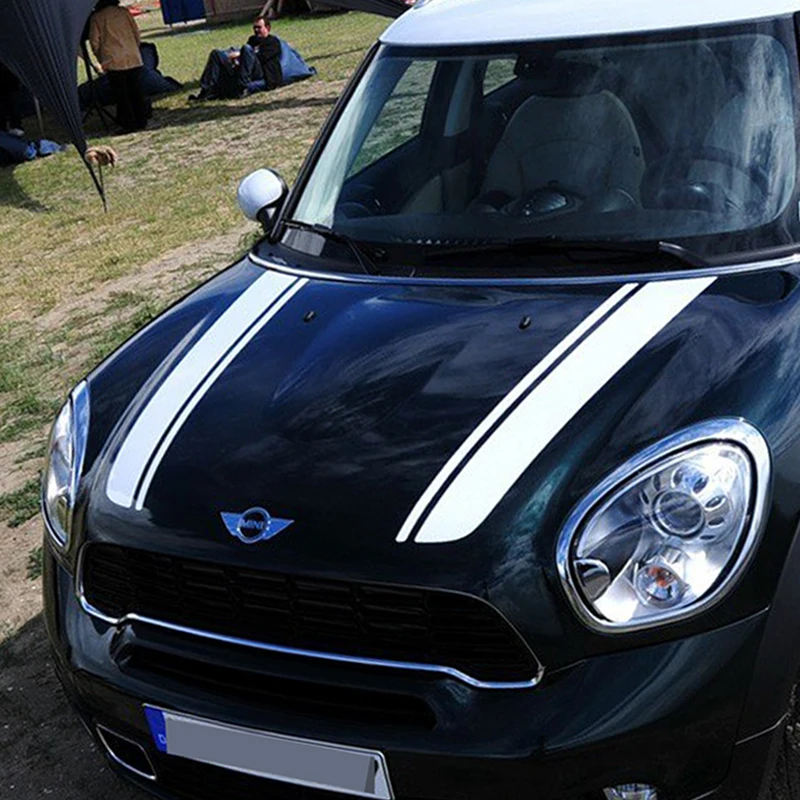 Наклейки на капот для автомобиля, наклейка на голову в полоску для MINI Cooper One S JCW Countryman Clubman R55 R60 R61 F54 F55 F56, автомобильные аксессуары