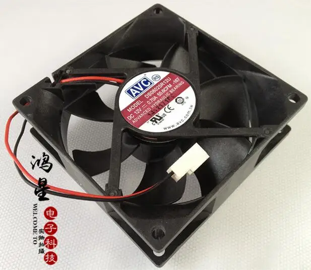 AVC 8 см DS08025R12U DC 12V 0.7A 80*80*25 мм 2 шт/комплект (проволока проходит по всей немой