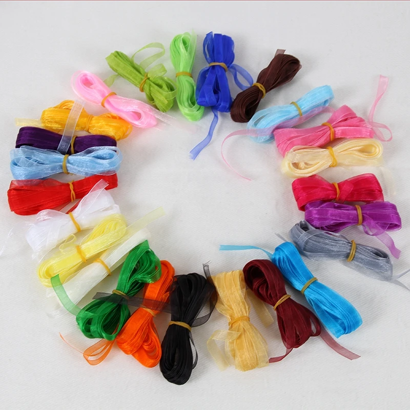 Ленты из органзы 1/4 дюйма (6 мм) 10 ярдов/партия|ribbon metallic|ribbon tieribbon grass |