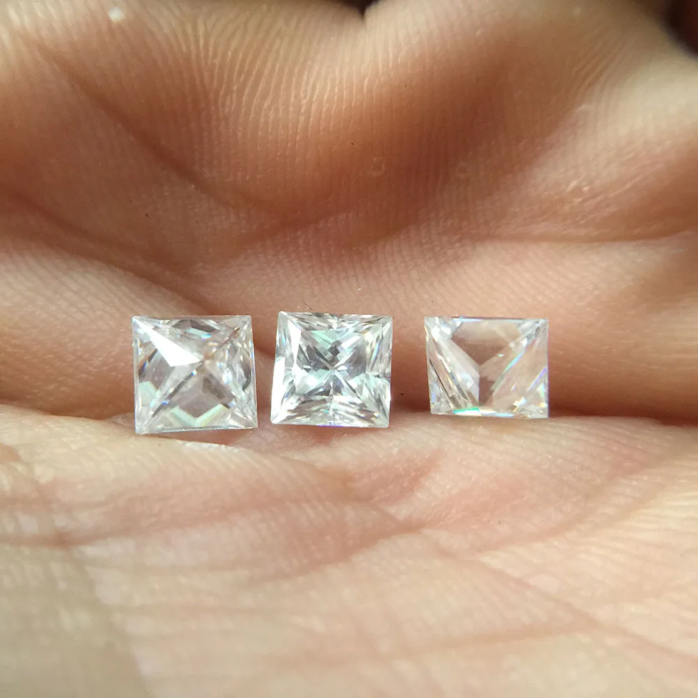 0.8CT DEF Princess 5 мм отличный порезной моисанит Свободный Камень для женских