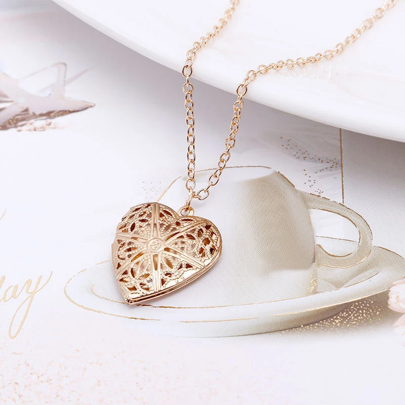 Креативная медальон в форме сердца новинка 2019 фотосекретное ожерелье из сплава