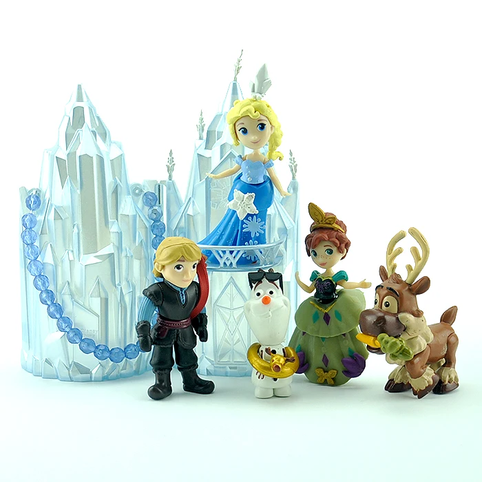 Disney Hot Movies Frozen Q версия Анна Эльза Принцесса Олаф Свен Кристофф и замок Ледяной