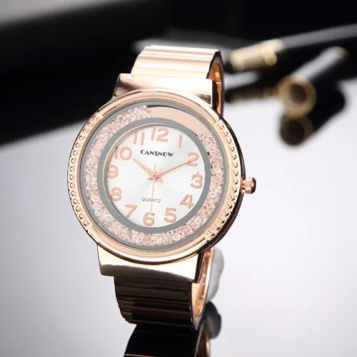 Rose Gold Женские часы-браслет, новинка, стильные женские часы с Циферблатом из розового золота, полностью стальные Аналоговые кварцевые часы zegarek damski - Цвет: Rose Gold