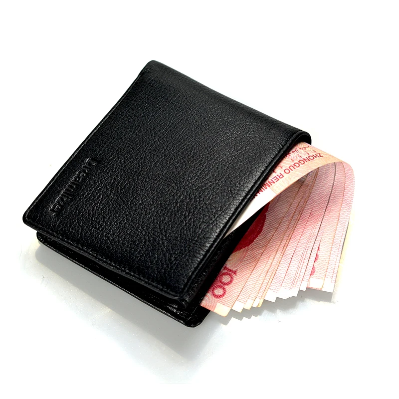 

Men Ultra Thin Wallet Male Soft Real Genuine Leather Wallet Men's Short Bifold Purse Male Coin Pouch Purse Card Holder Wallet