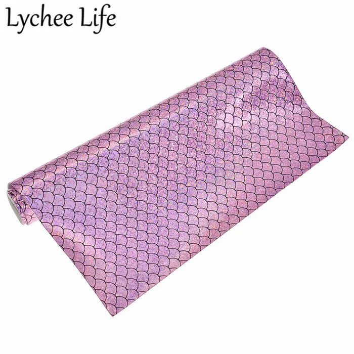 8 Lychee Life блестящая ткань из искусственной кожи ручной работы красочная голографическая А4 ткань современная домашняя одежда Текстиль Швейные аксессуары - Цвет: 8