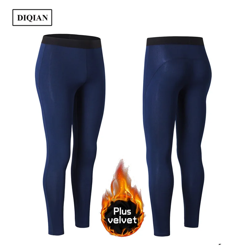 DIQIAN Fitness Solid Color Yoga Pants For Women Tight Running Plus Velvet Gym Bodybuilding 5 Colors Femme Sport Trousers | Спорт и