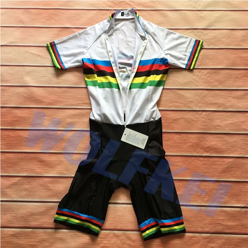 Skinsuit Радужный летний облегающий костюм, одежда для велоспорта, Цельный боди, 3 задних кармана, велосипедная одежда для мужчин и женщин, уличная спортивная одежда - Цвет: Skinsuit