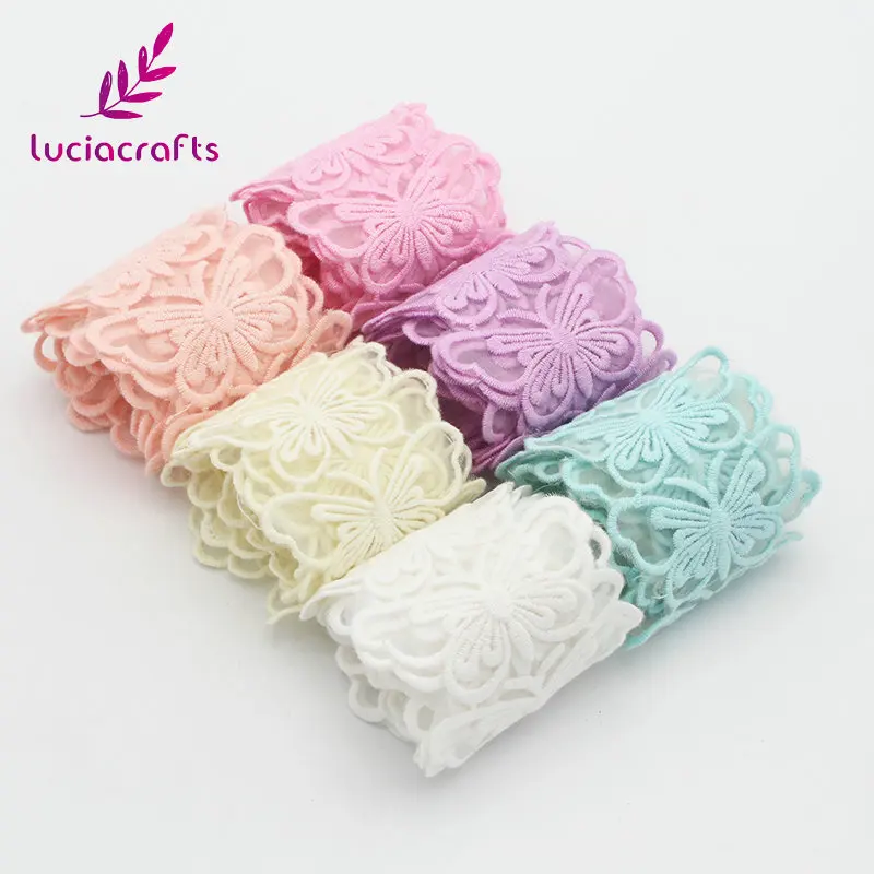 Lucia crafts 7,3 см Разноцветные формы Вязание Вышивка Хлопок Кружево DIY отделка Швейные аксессуары материалы N0513