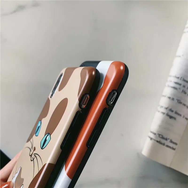 Прекрасный кот шаблон чехол для iPhone X XR XS Max Чехлы 7 8 6 S Plus глянцевый мягкий