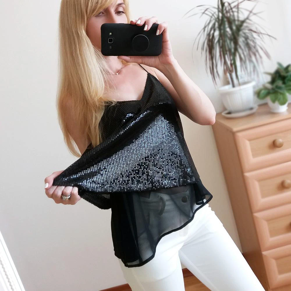 Сексуальная Женская майка, расшитая блестками, Camisoles Paillette Tee, Женская майка, жилет на тонких бретельках, Клубная одежда, женские летние майки, блузка