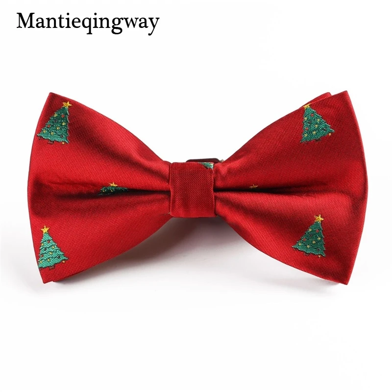 Мужские галстуки-бабочки Mantieqingway рождественские из полиэстера с узором снежинки