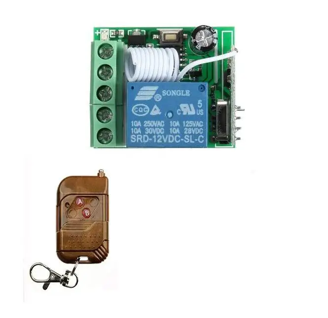 universal 433mhz/315m DC 12V 1CH RF Wireless Relay Remote Control Switch Transmitter &amp Receiver garage door / window /lamp |