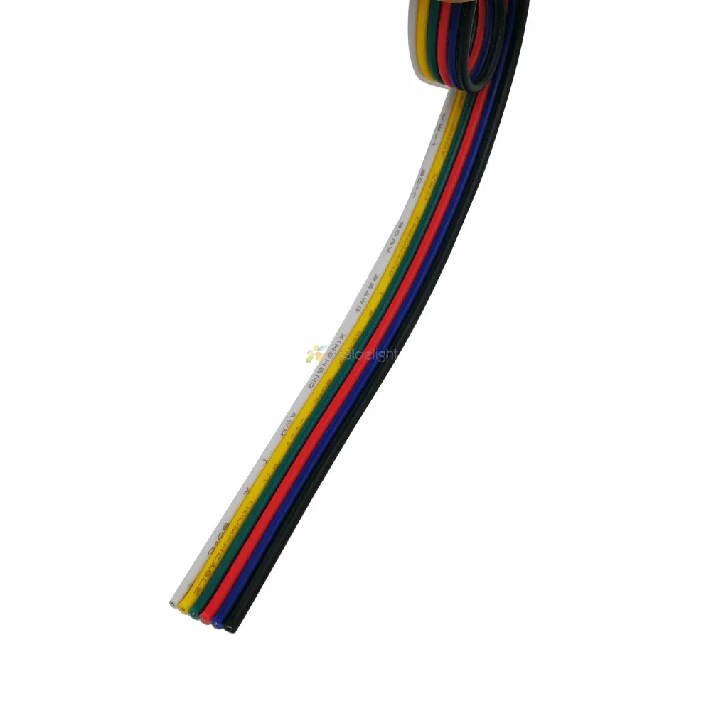 5 м/10 м/20 м/100 м 6 pin удлинитель кабеля для 5050 RGB CCT Светодиодная лента 22AWG