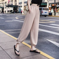2019 summer radish pants high waist fashion chiffon female trousers