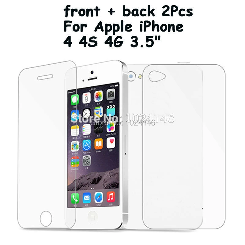 Передняя + Задняя 2 шт. для Apple iPhone 4 4S 4G 3 5 дюйма закаленное стекло защита экрана