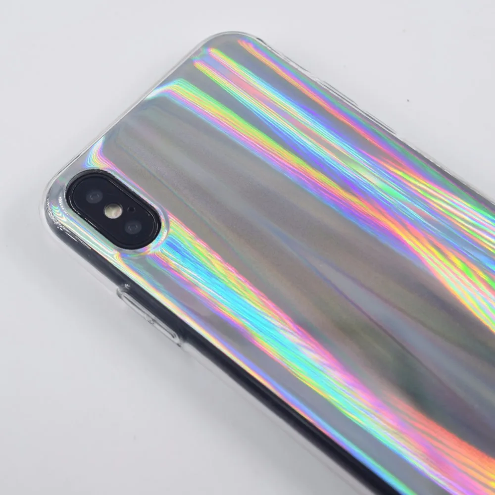 Голографический Радужный чехол для телефона с лазерным лучом Facever iPhone X 10 5 8 дюйма