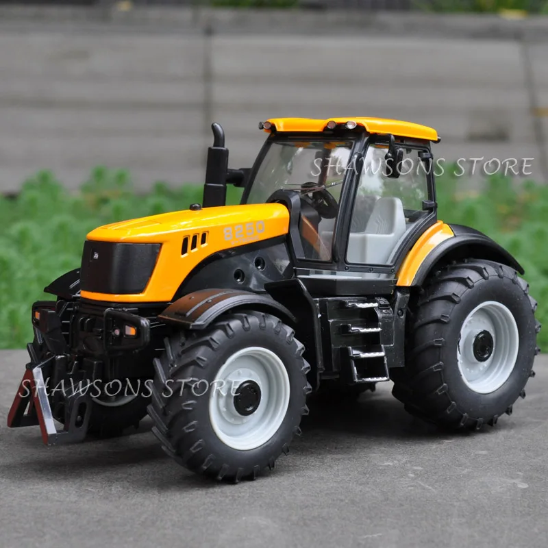 Цвет: желтый 1:30 литой металл JCB V-TRONIC 8250 Трактор модель игрушки грузовик Реплика Звук большой - Цвет: Цвет: желтый