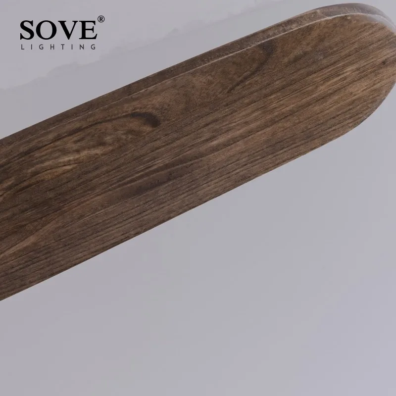 

SOVE 52 Inch Black Vintage Wooden Ceiling Fan Woodremote Control With Reverse Ventilador Techo Luz Industrial Ceiling Fans 220V