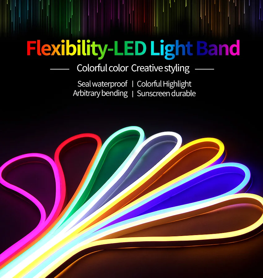 RGB Светодиодная лента 220V SMD5050 неоновые огни гибкий RGB светодиодный мягкий освещение водонепроницаемый Наружное освещение декоративный квадратный сад шоссе