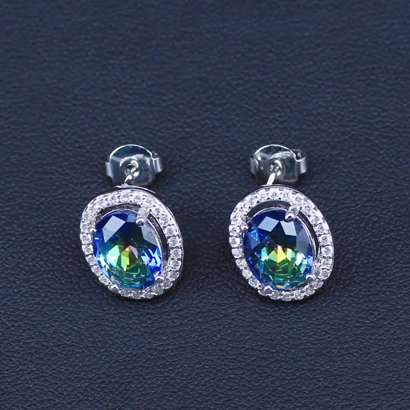 3 шт. женские серьги и ожерелье с радужным кристаллом|necklace and earring set|necklace earringsearrings