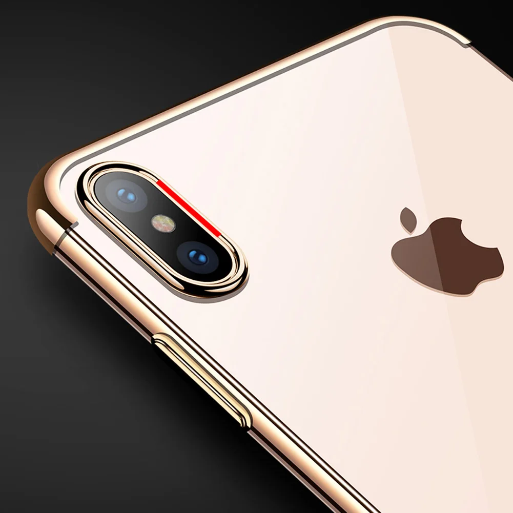 Роскошный силиконовый прозрачный чехол для iPhone XS Max Мягкий из ТПУ Рамка