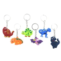 6pcs dino party supplies rubber keychains baby shower birthday party decorations kids gifts tropical jungle party decorations