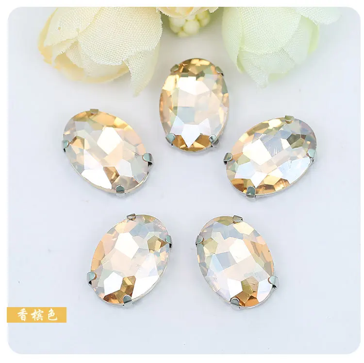 8x10 мм 20 ⑤ пакет стекло пришить стразы Овальной Формы Свободные Стразы аксессуары