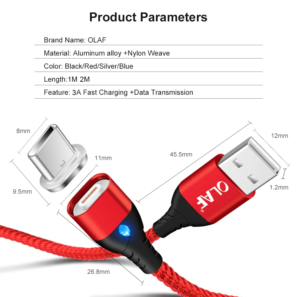 Магнитный кабель Олаф 5А Micro usb type c Quick Charge 3,0 супер быстрый Магнитный usb зарядный кабель для iPhone samsung huawei Xiaomi