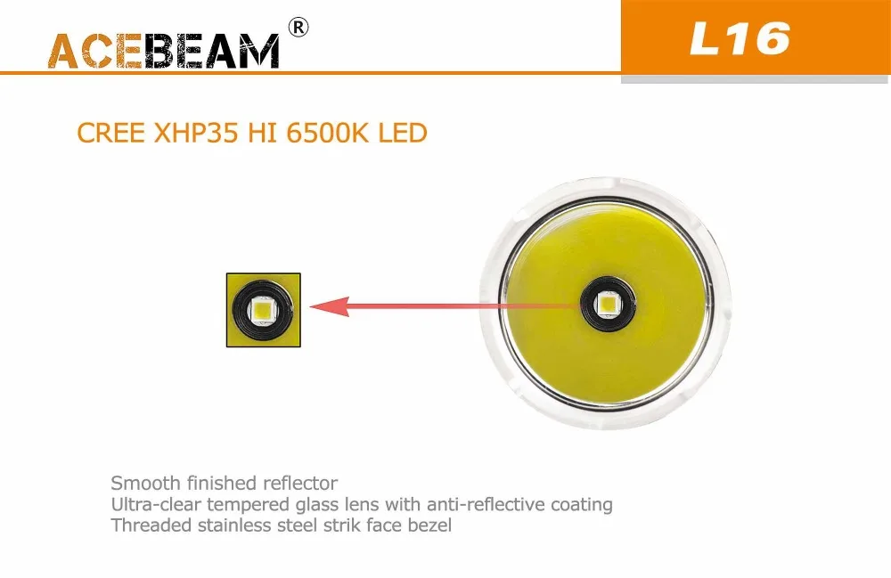 ACEBEAM L16 тактический фонарь XHP35 HI светодиодный max.2000LM лазерного луча 603 м
