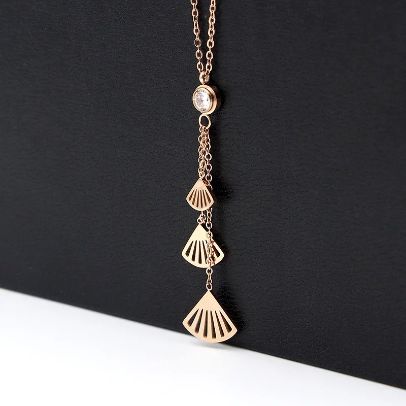 Кулон YUN RUO из титановой стали розовое золото ювелирное изделие подарок для