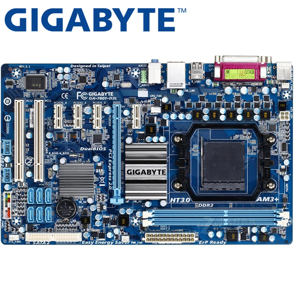 GIGABYTE GA 780T D3L рабочего Материнская плата 760 г разъем AM3 + DDR3 16G блок питания ATX для АВФ