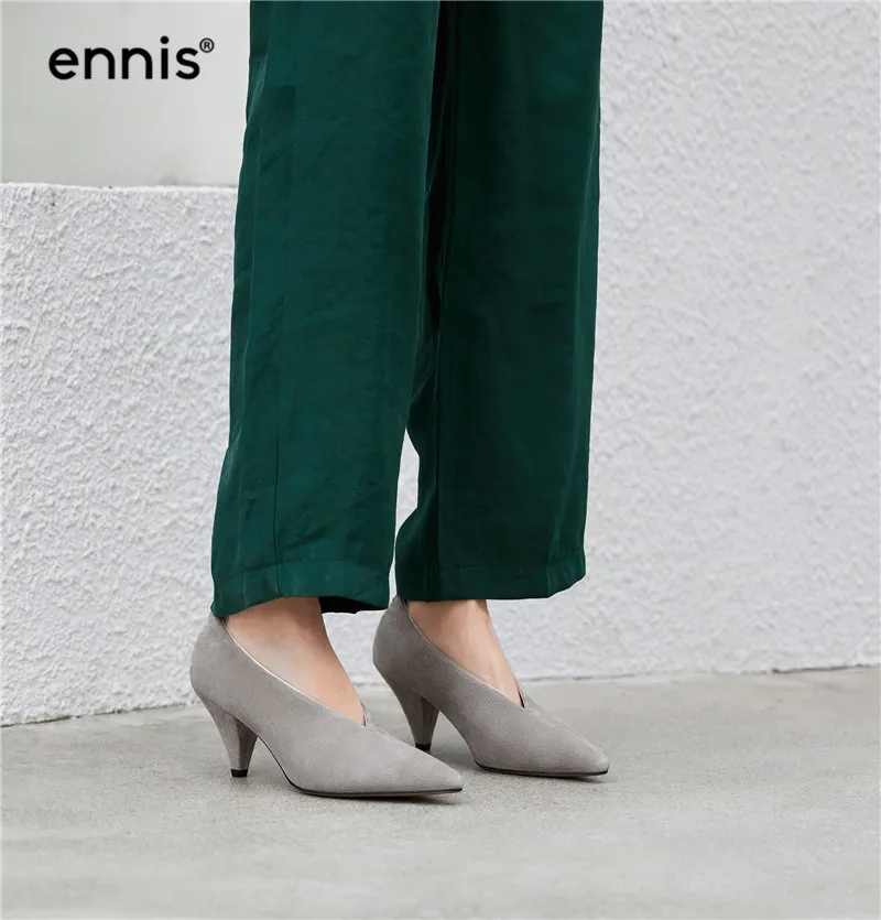 ENNIS/ г., туфли-лодочки на высоком каблуке-шпильке женская обувь Туфли-лодочки из натуральной кожи женские неглубокие повседневные туфли модные демисезонные Туфли на каблуке, P947