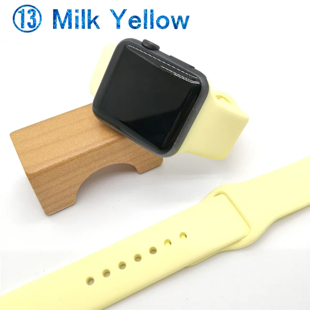 13-milk yellow Ремешок для apple watch band apple watch 5 4 3 2 iwatch band 42 мм 38 мм correa 44 мм/40 мм pulseira браслет аксессуары для часов iwatch - Цвет ремешка: 13-milk yellow