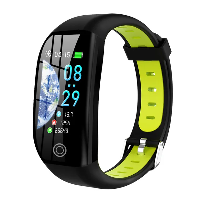 Green F21 умный Браслет gps фитнес-трекер 1,1" спортивные водонепроницаемые часы для измерения артериального давления монитор сна смарт-браслет - Цвет: Green