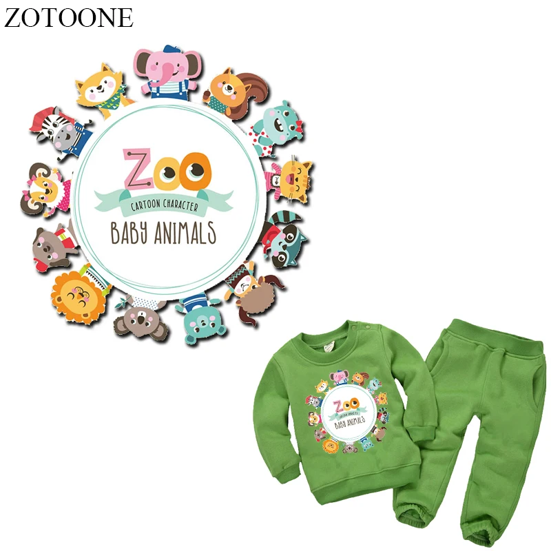 Милые нашивки в виде животных ZOTOONE для детской одежды утюжок переводные наклейки