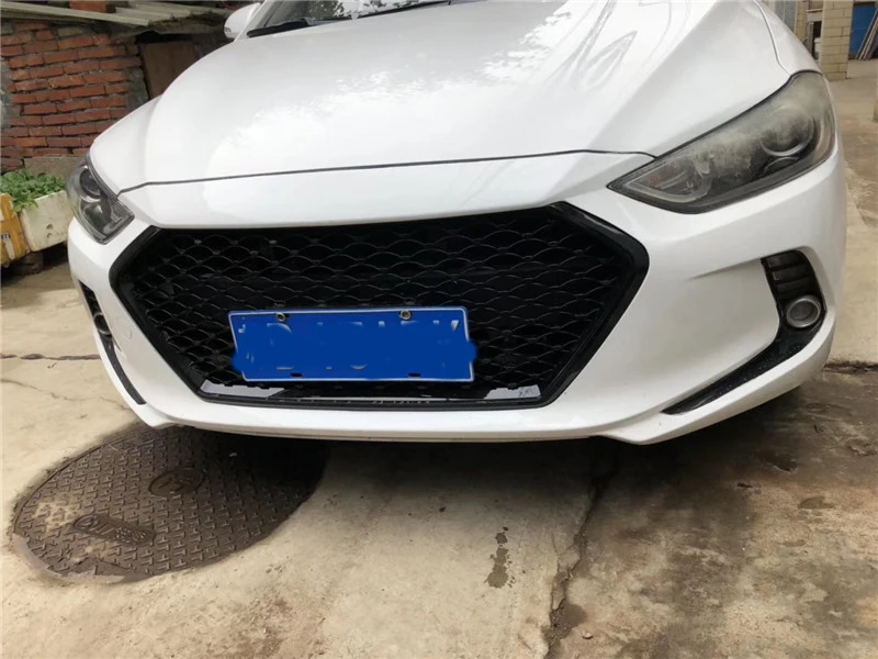 Автомобильные аксессуары для hyundai Elantra передний бампер гоночная решетка сотовая сетка глянцевая черная для hyundai Модифицированная