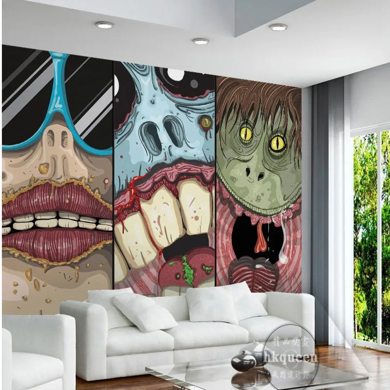 3D фото обои японский ужас анимированный мультяшный монстр мультфильм тема фон