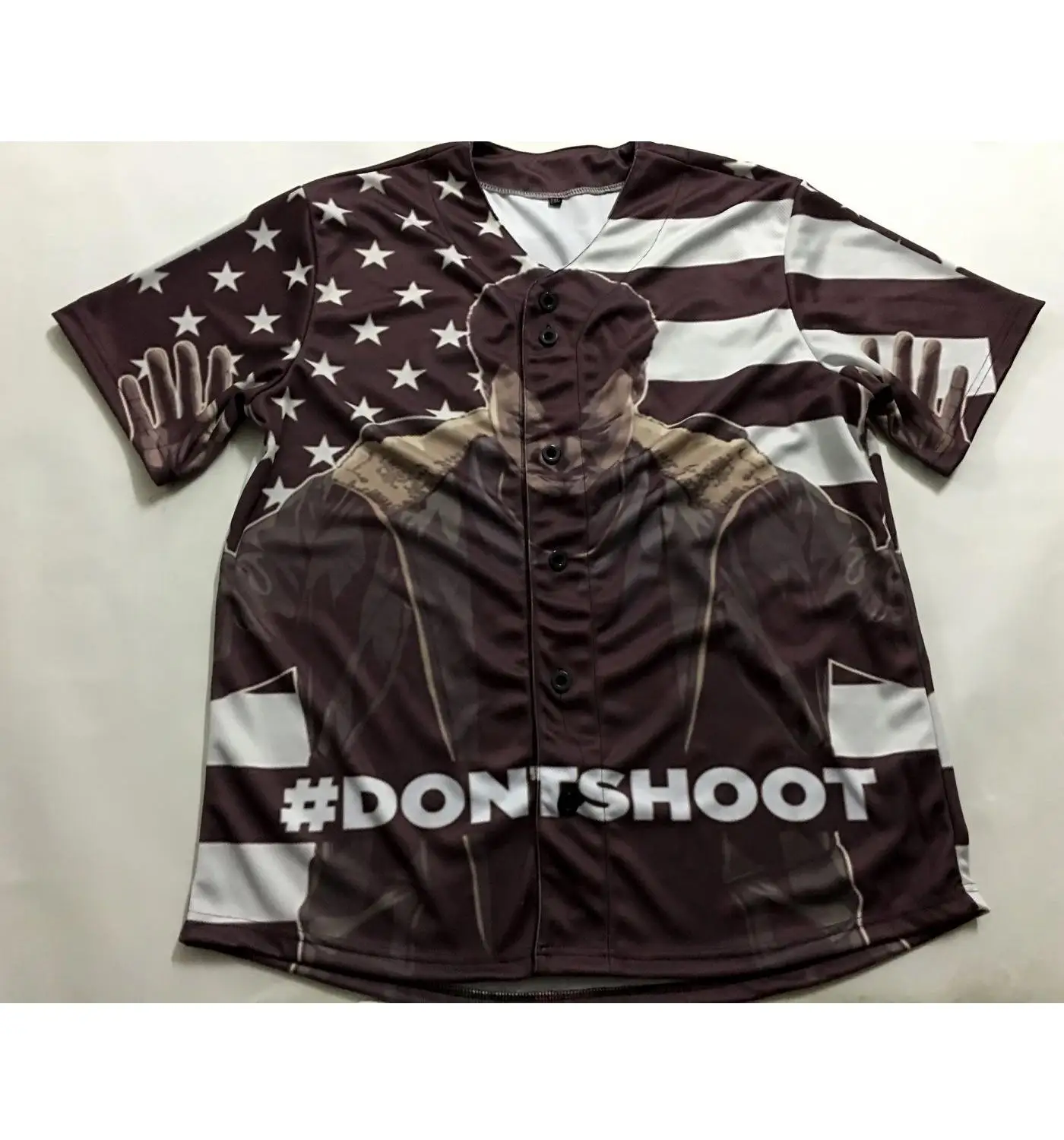 

Реальный американский размер США-не стреляйте! Черная живая материя 3D сублимационный принт на пуговицах трикотажная ткань размера плюс 3xl ...