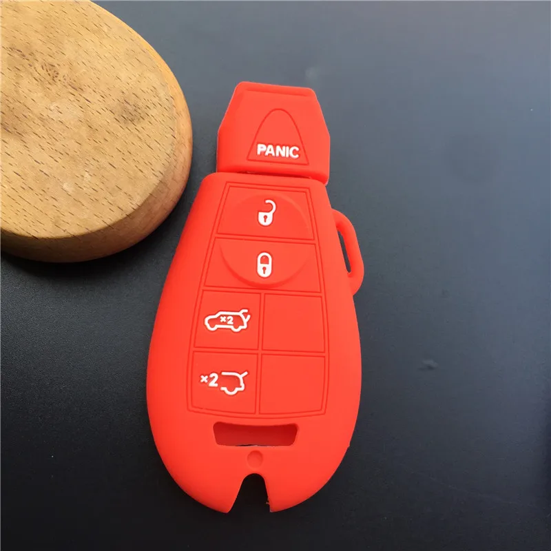 

silicone car key Case cover Shell For Chrysler For Jeep For Dodge Durango Grand Caravan Grand Cherokee Dart 5 button key