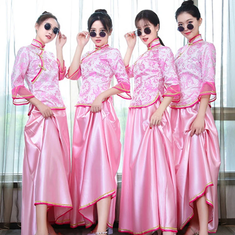 

Vintage Bridal Bridesmaid Cheongsam Modern Traditional Chinese style Wedding Dress Oriental Womens Qipao Vestidos Size S-XXL