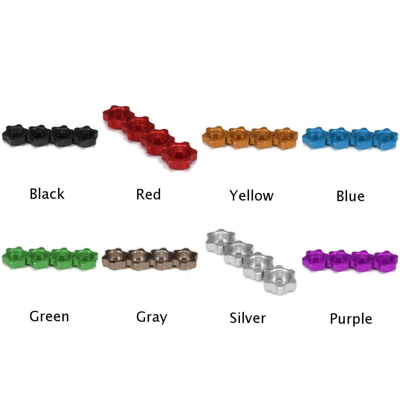 Шестигранник колеса Гайка Крышка ступица тонкая Замена 4 шт. алюминий Анти-пыль