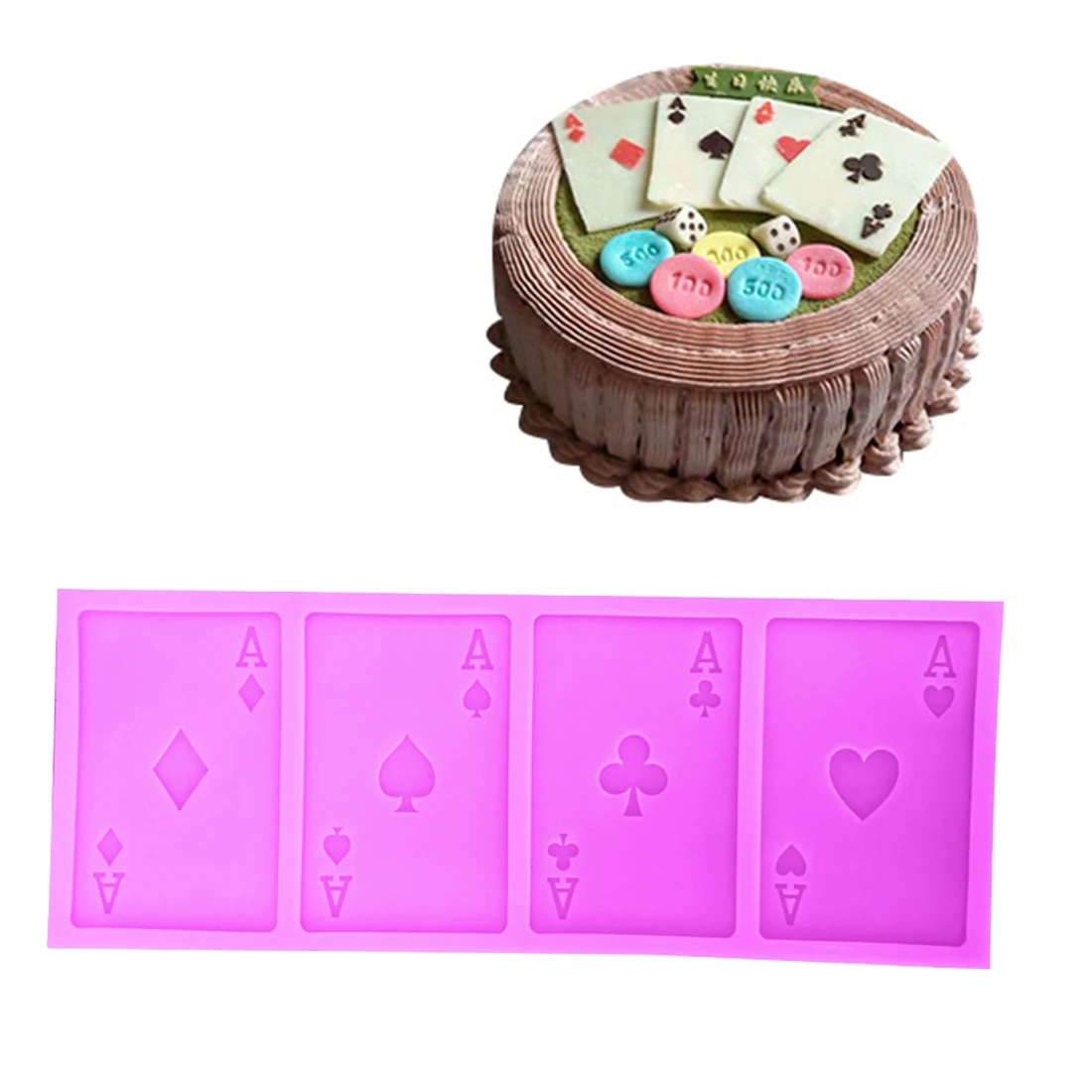 Кухонные инструменты Sugarcraft 1 шт. форма для выпечки Пэн карты покера силиконовая