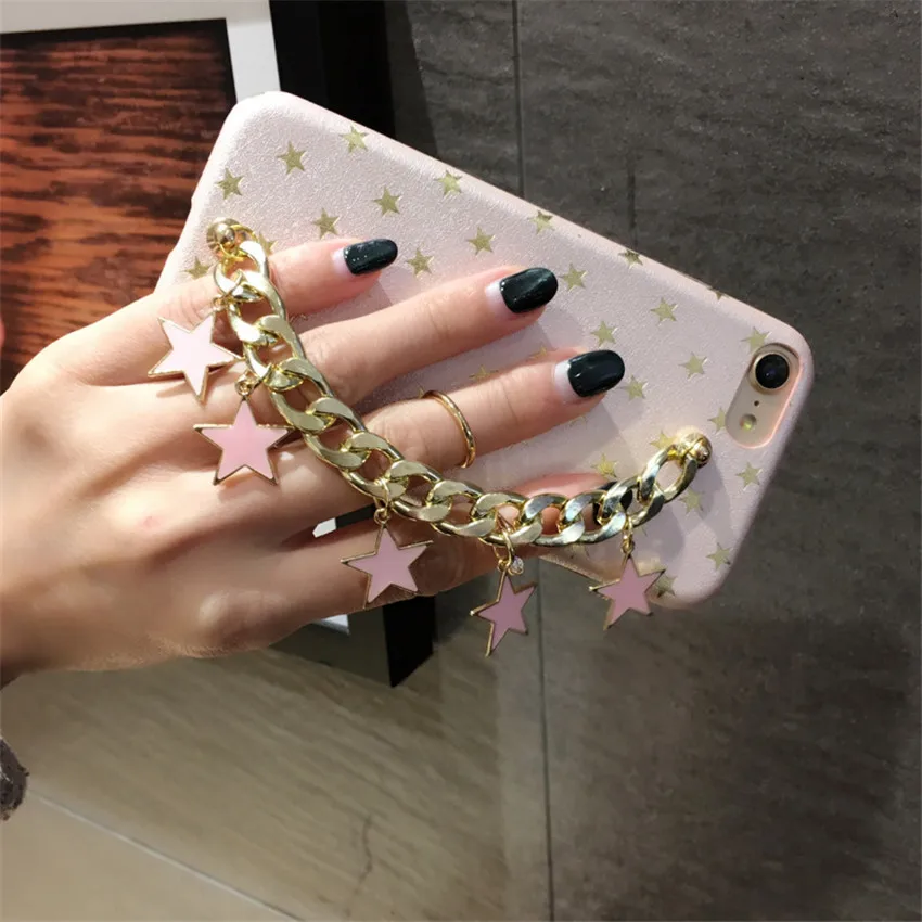 Роскошный Ультратонкий Мягкий чехол для телефона iphone 7 plus 6 6s с золотыми звездами